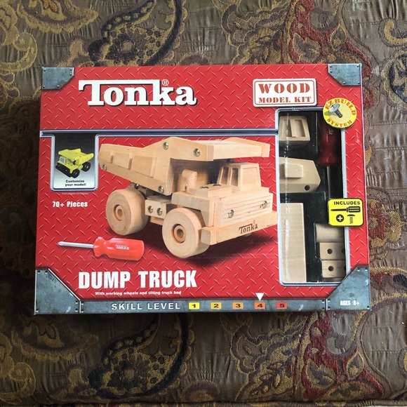 Tonka Toys Tonka Dump Truck Wood Model Kit 7 Pieces Poshmark